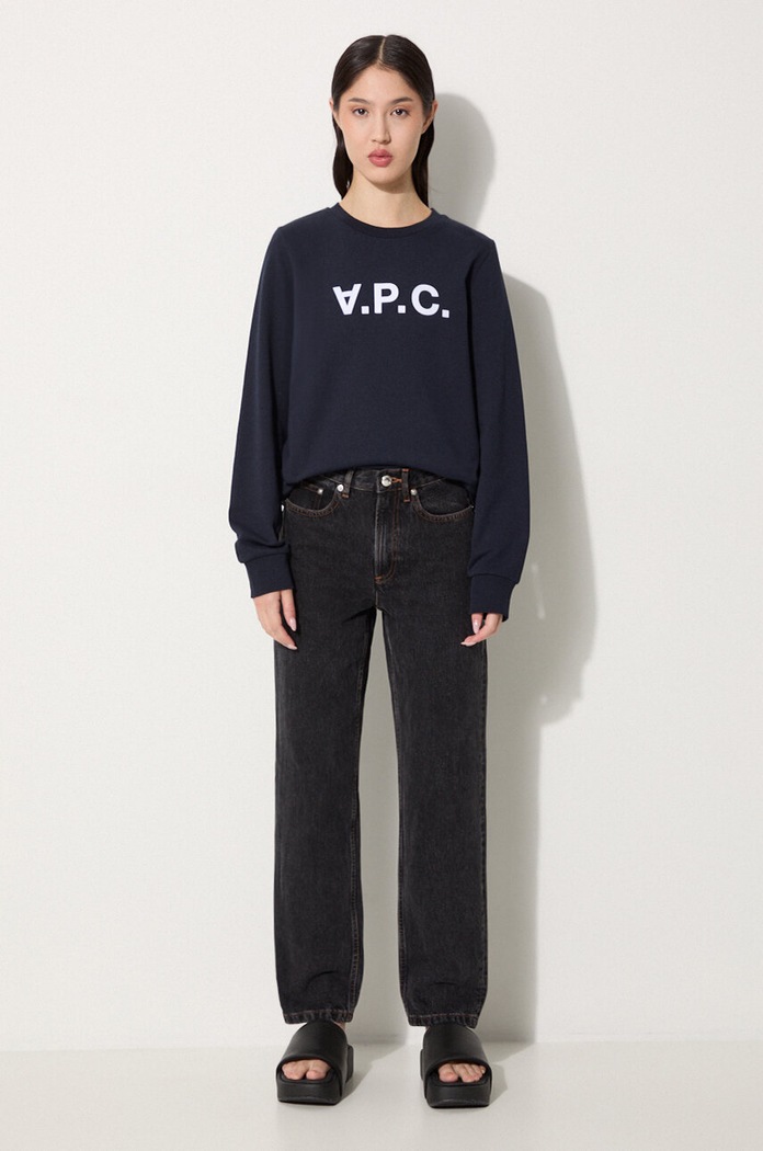 A.P.C. bluza bawełniana Sweat Viva COECQ.F27644 granatowy AA00