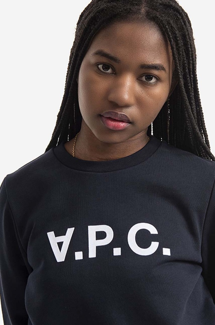 Βαμβακερή μπλούζα A.P.C. Sweat Viva σκούρο μπλε COECQ.F27644