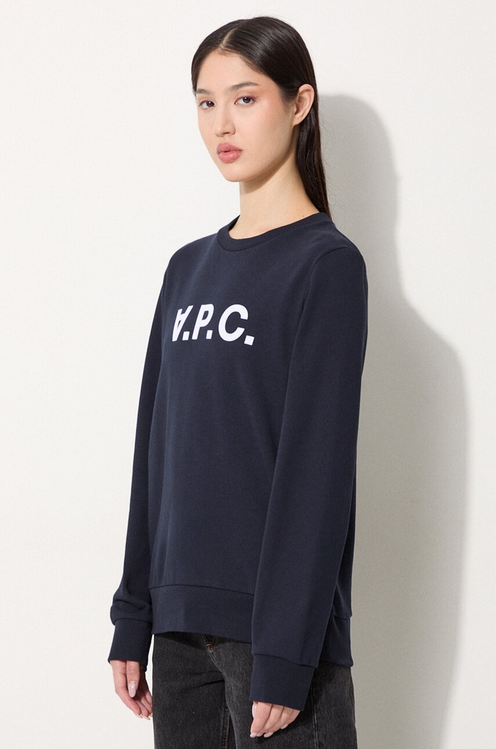 A.P.C. bluza bawełniana Sweat Viva granatowy COECQ.F27644