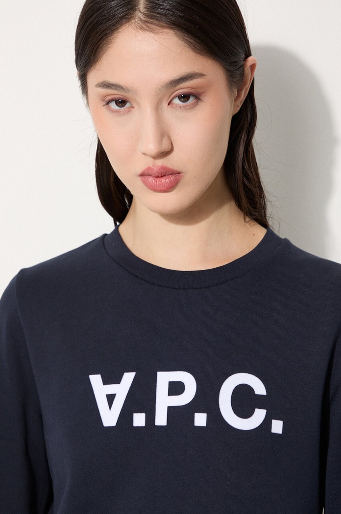 A.P.C. bluza bawełniana Sweat Viva COECQ.F27644 granatowy