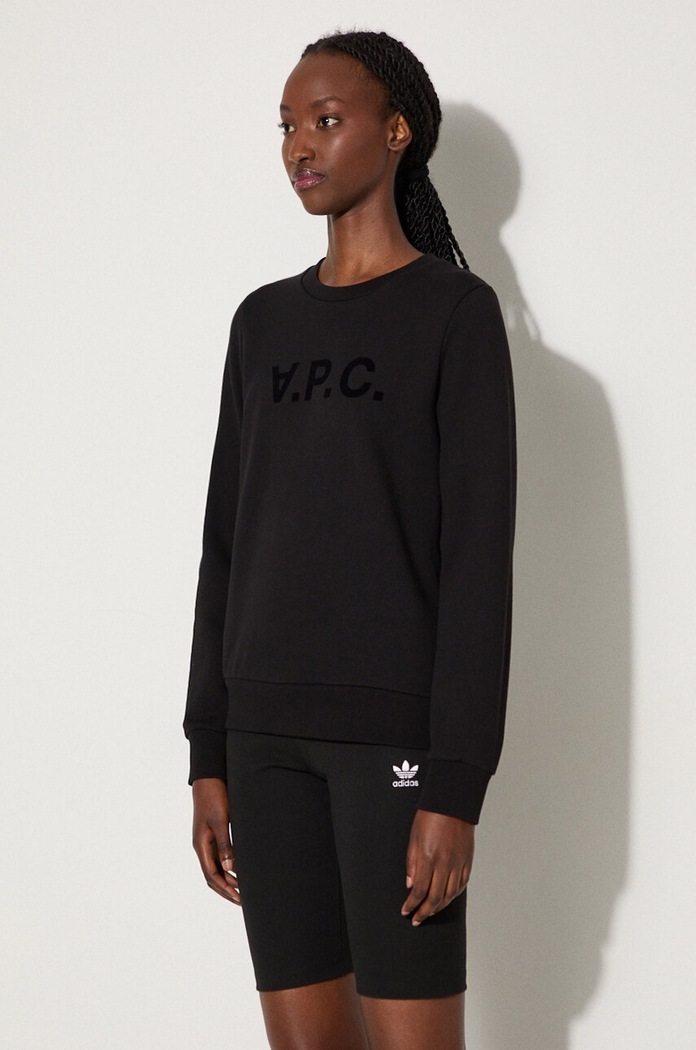 A.P.C. bluza bawełniana Sweat Viva czarny COECQ.F27644