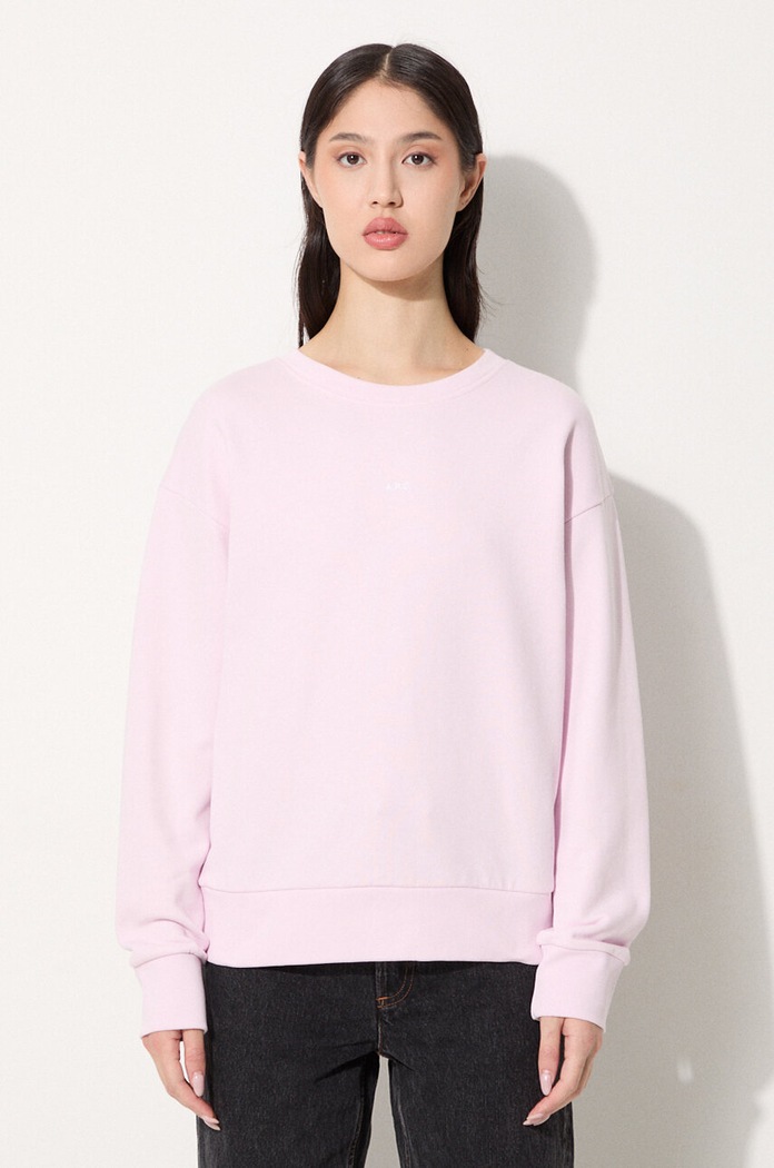 A.P.C. bluza bawełniana Sweat Annie gładkie różowy COEIP.F27623