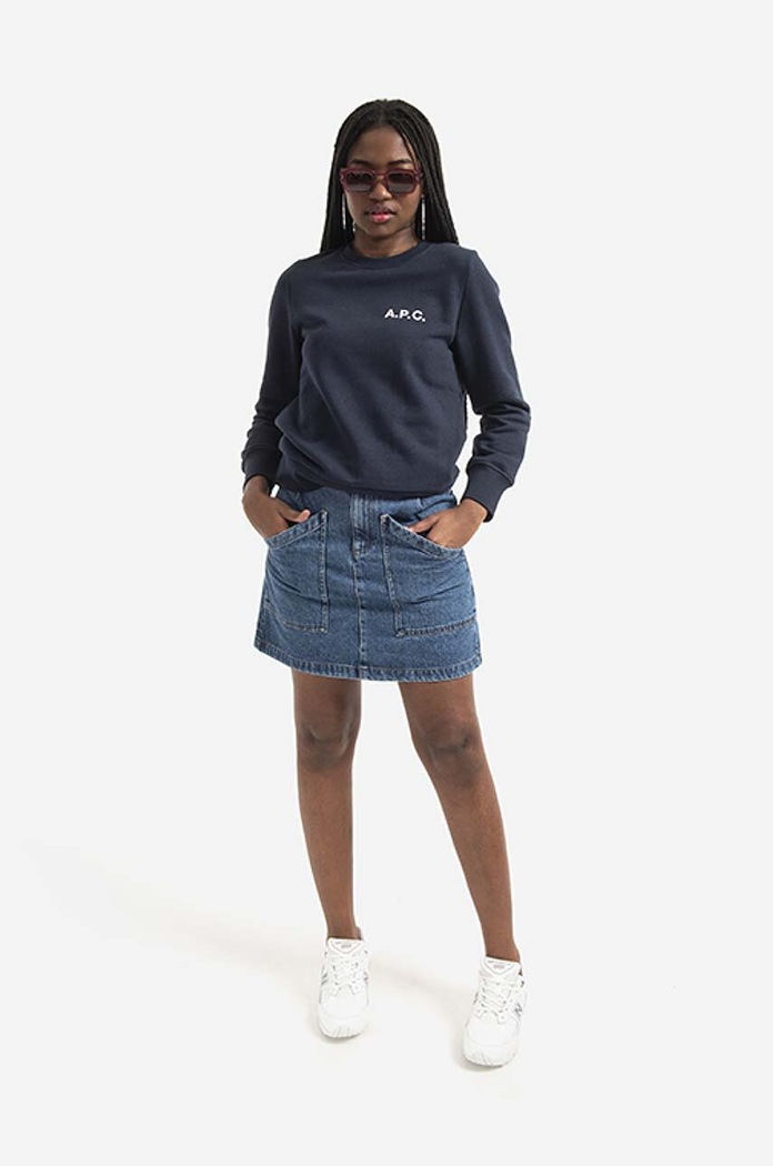 A.P.C. Hanorac de bumbac bluză A.P.C. Sweat Shelley COETM-F27693 DARK NAVY COETM.F27693 bleumarin AA00