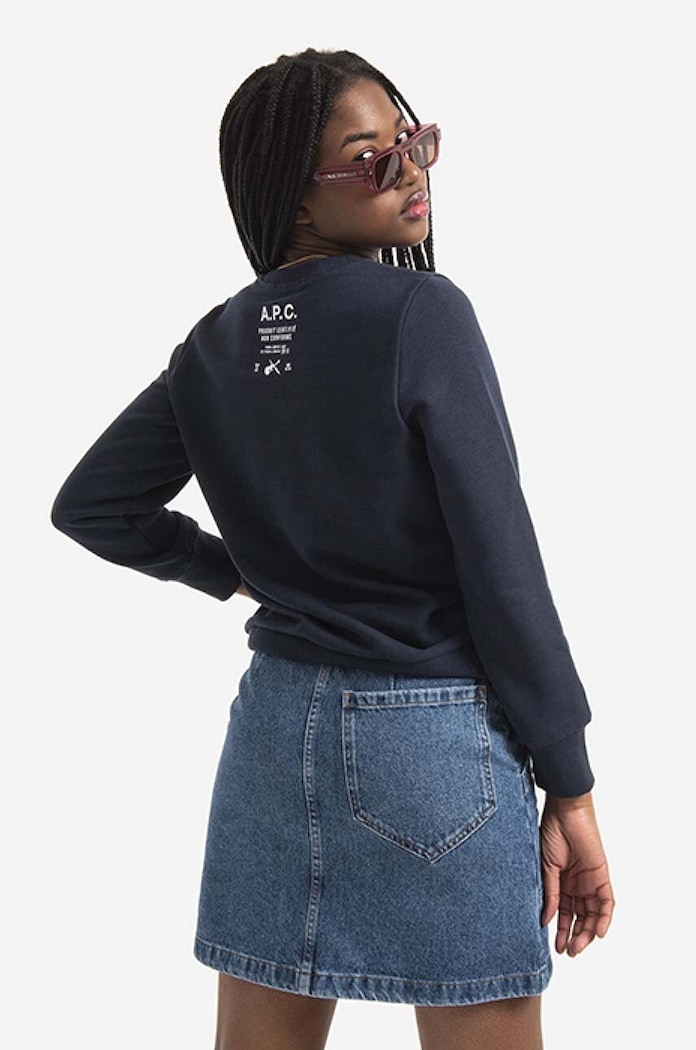 Îmbrăcăminte A.P.C. Hanorac de bumbac bluză A.P.C. Sweat Shelley COETM-F27693 DARK NAVY COETM.F27693 bleumarin