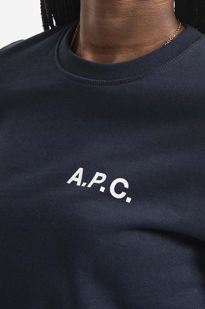 Hanorac de bumbac bluză A.P.C. Sweat Shelley COETM-F27693 DARK NAVY A.P.C. COETM.F27693 bleumarin