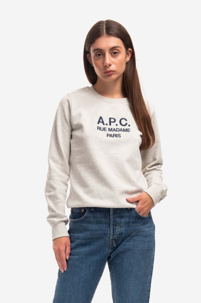 A.P.C. bluza bawełniana Sweat Tina COEZD.F27561 szary