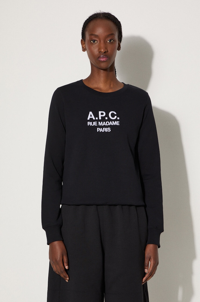 A.P.C. hanorac de bumbac Sweat Tina bumbac negru COEZD.F27561