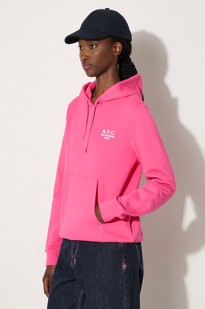 A.P.C. cotton sweatshirt Hoodie Manuela pink COEZD.F27760