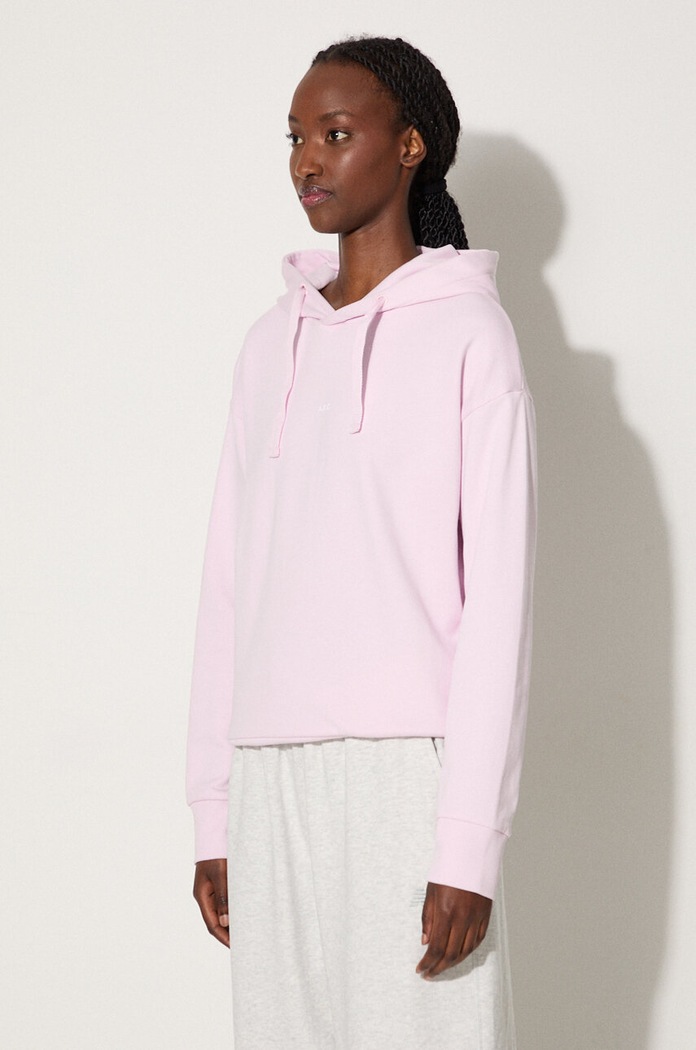 Odzież A.P.C. bluza bawełniana Hoodie Christina COEIP.F27624 różowy