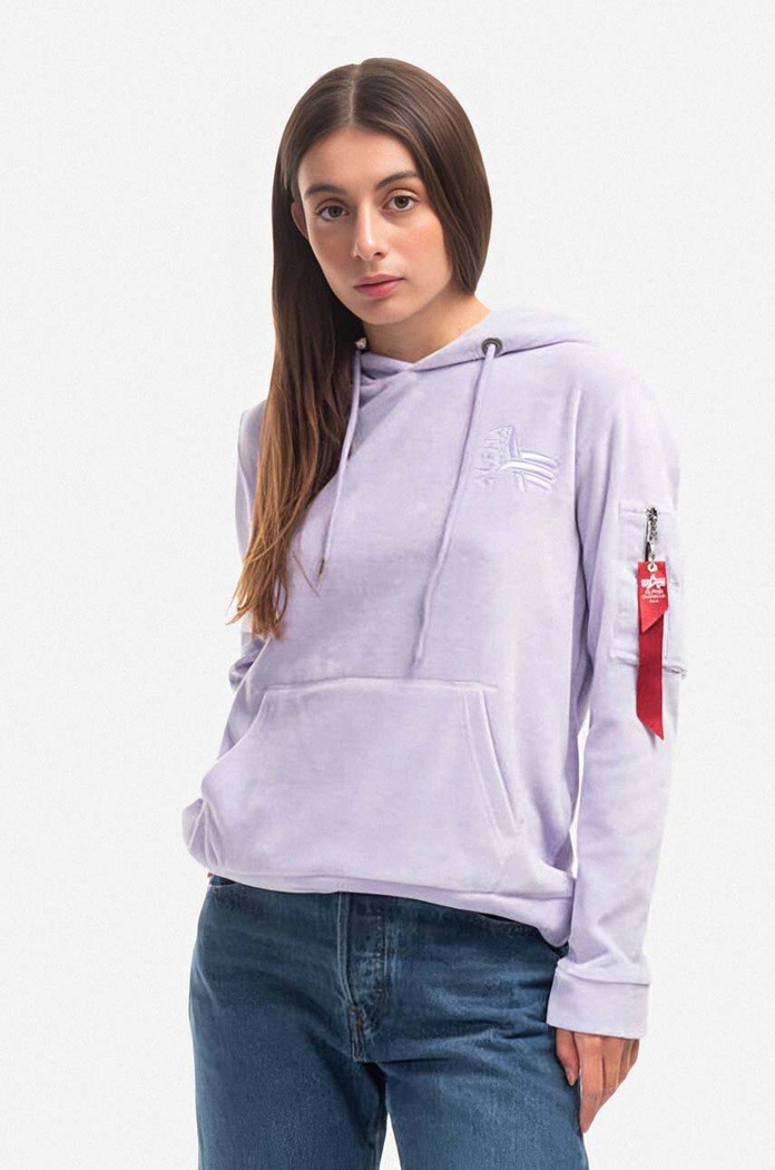 Alpha Industries sweatshirt Frottee Hoody plain violet 108040.664