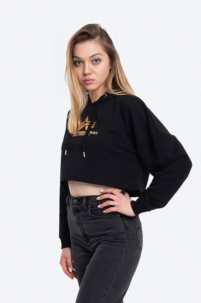 Alpha Industries bluza Sweats & Hoodys z kapturem czarny 116057FP.583