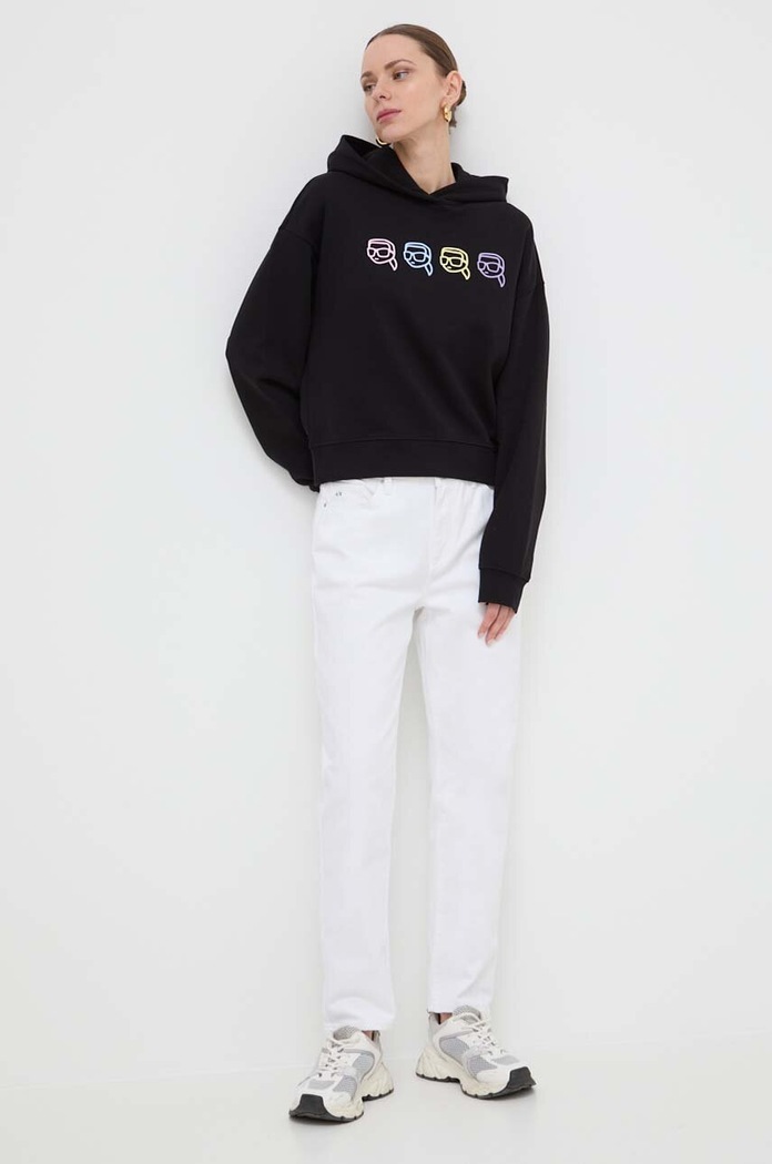 Bavlněná mikina Karl Lagerfeld 241W1800 černá AA00