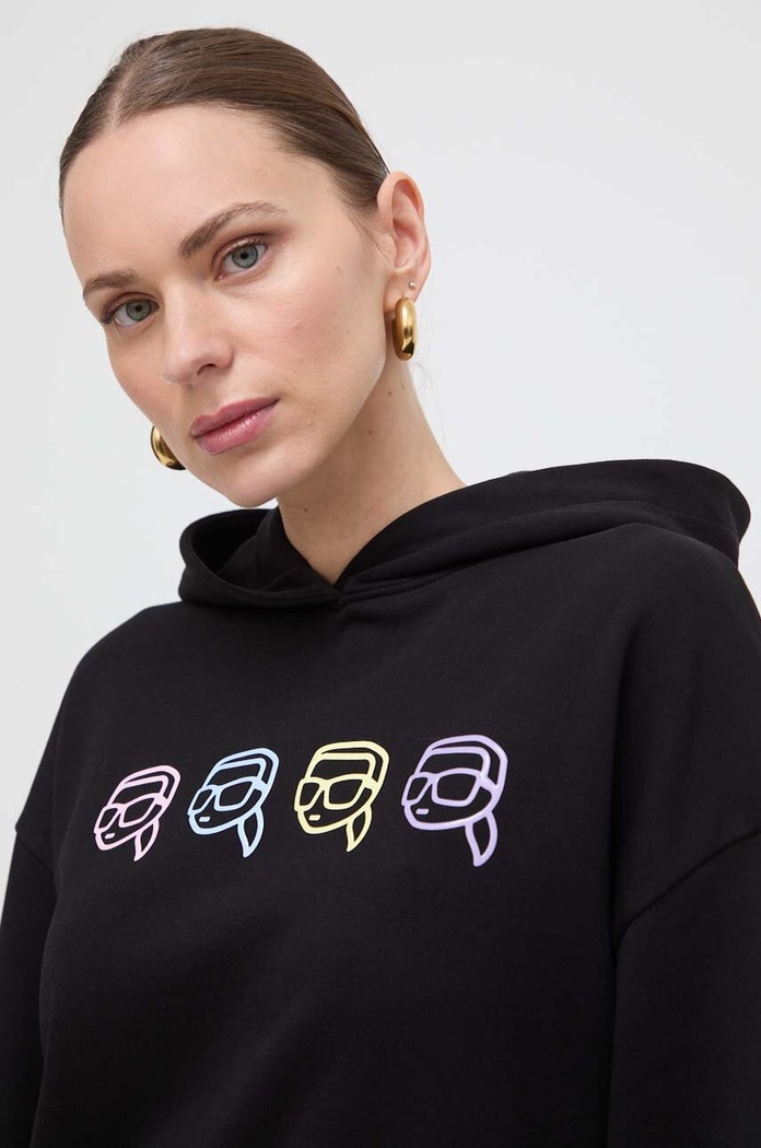 Bavlněná mikina Karl Lagerfeld černá 241W1800