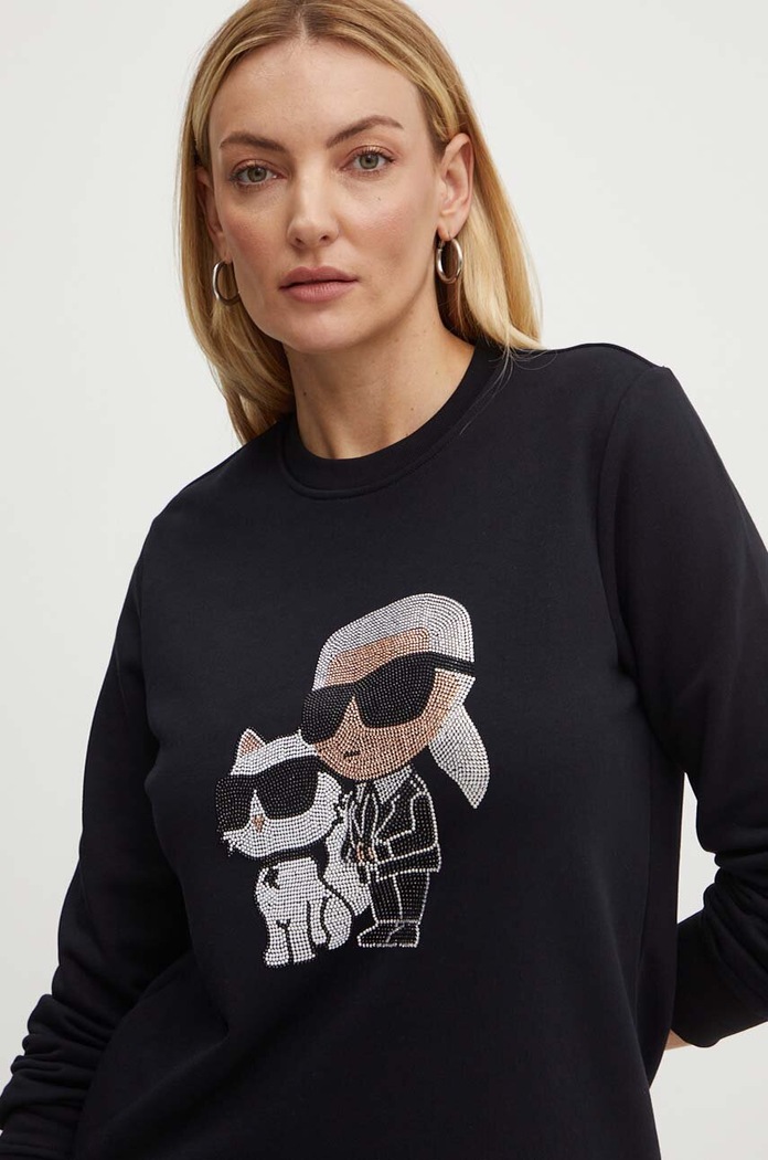Karl Lagerfeld bluza aplikacja czarny 245W1812