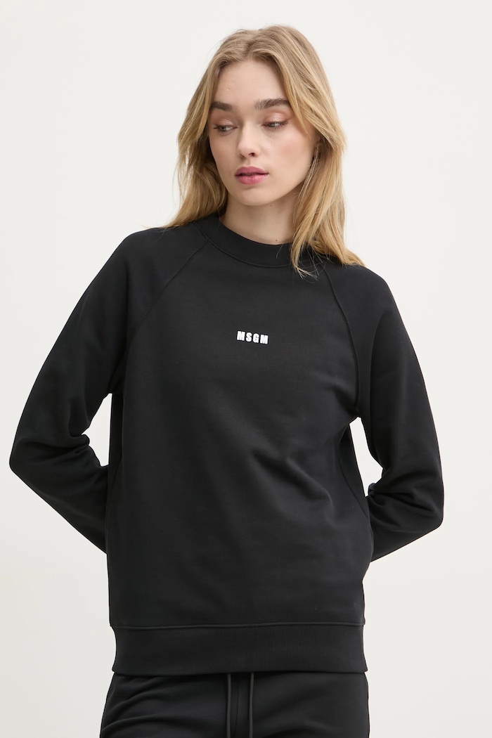 Pamučna dukserica MSGM print crna 2000MDM503.300000
