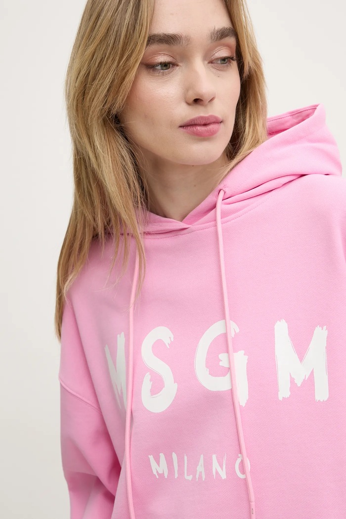 MSGM felpa in cotone rosa 2000MDM515.300000