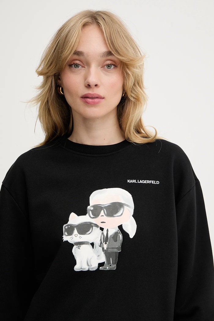Mikina Karl Lagerfeld IKON čierna A3W20057
