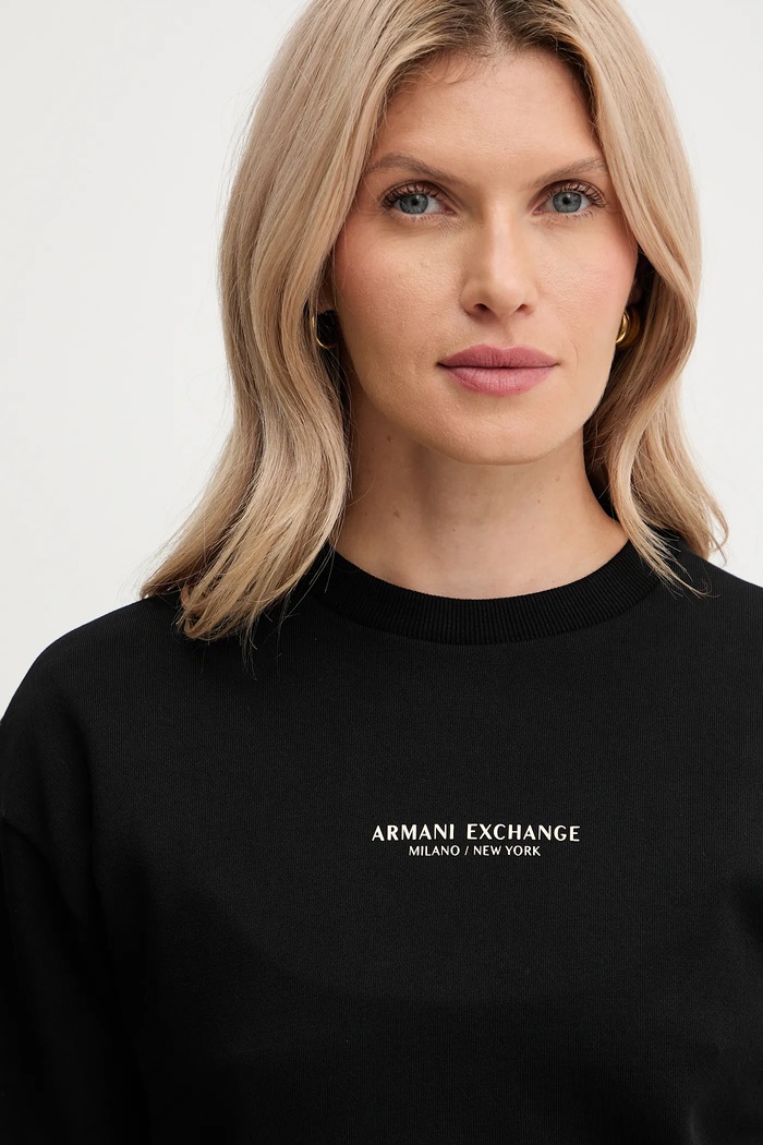Bavlněná mikina Armani Exchange černá XW001451.AF10830.NOS