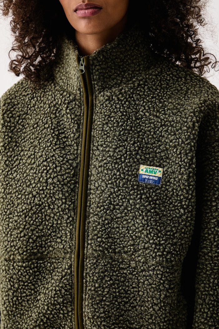 Bluza polarowa damska American Vintage HOK16C zielony