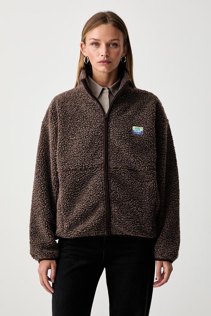 American Vintage bluza polarowa damska brązowy HOK16C