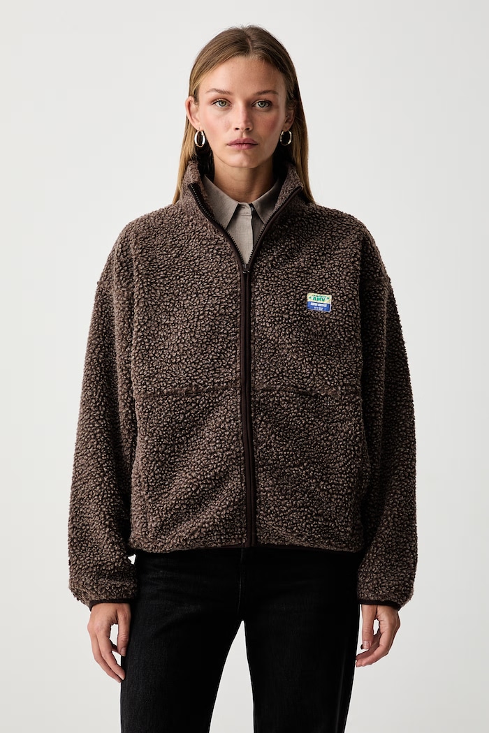 American Vintage bluza polarowa damska brązowy HOK16C