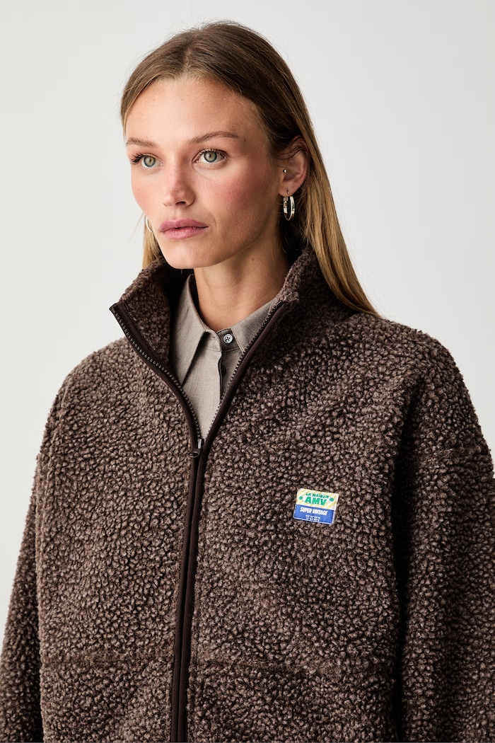American Vintage bluza polarowa damska brązowy HOK16C