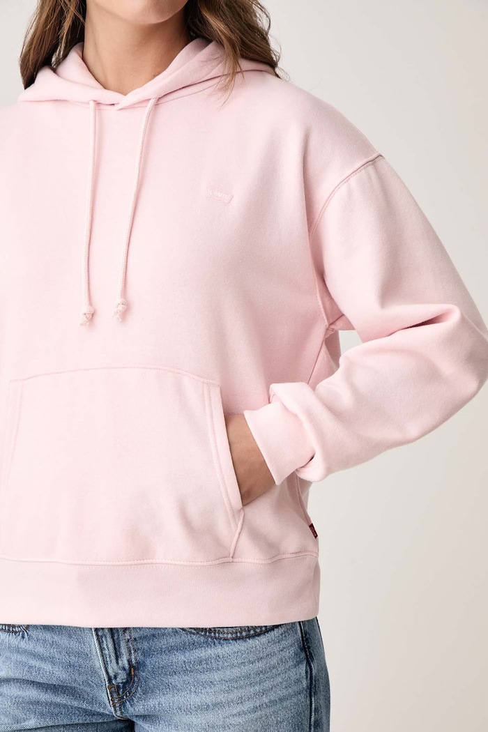 Mikina s kapucňou dámska s bavlnou EVERYDAY HOODIE Levi's 0082K ružová