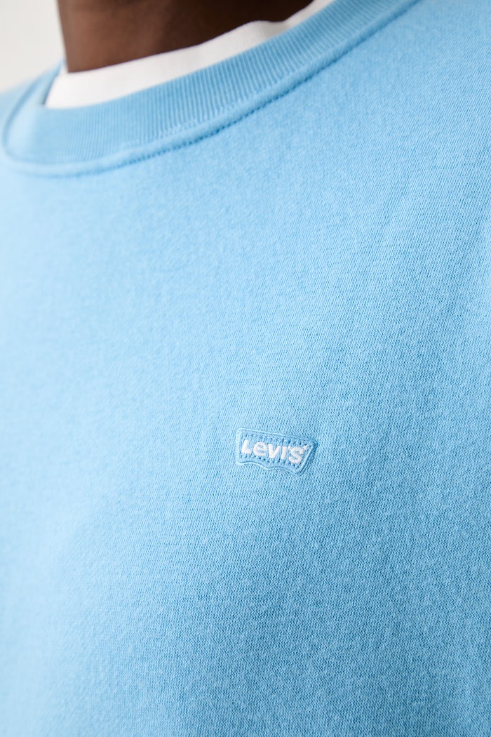 Levi's mikina dámská s bavlnou EVERYDAY CREW 0082J modrá