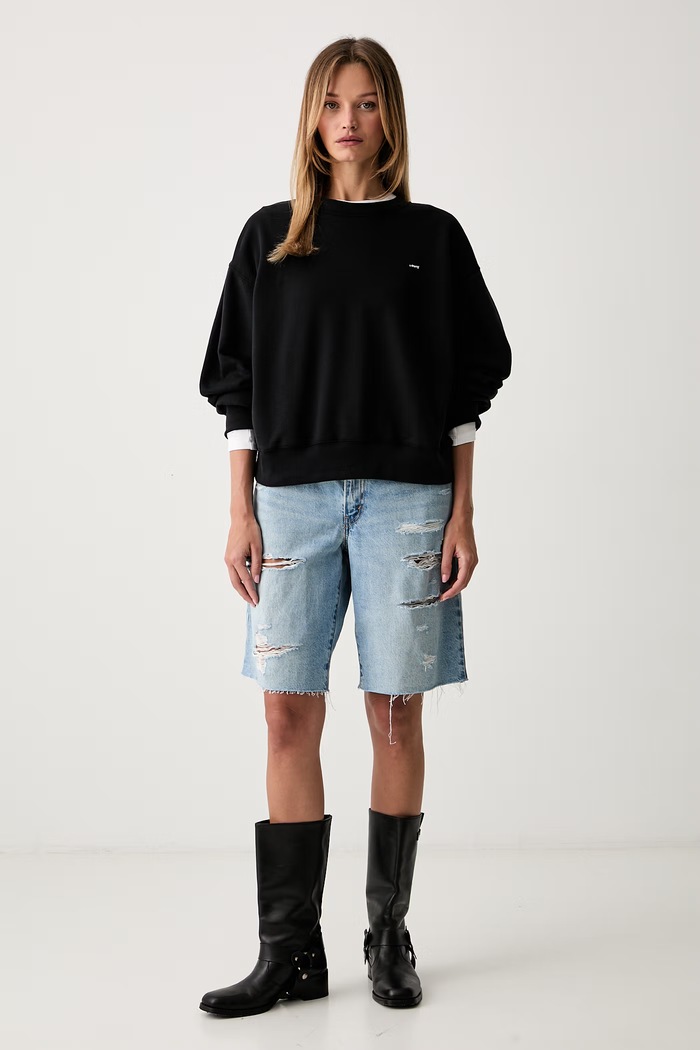 Levi's dukserica za žene s pamukom EVERYDAY CREW 0082J crna AA00