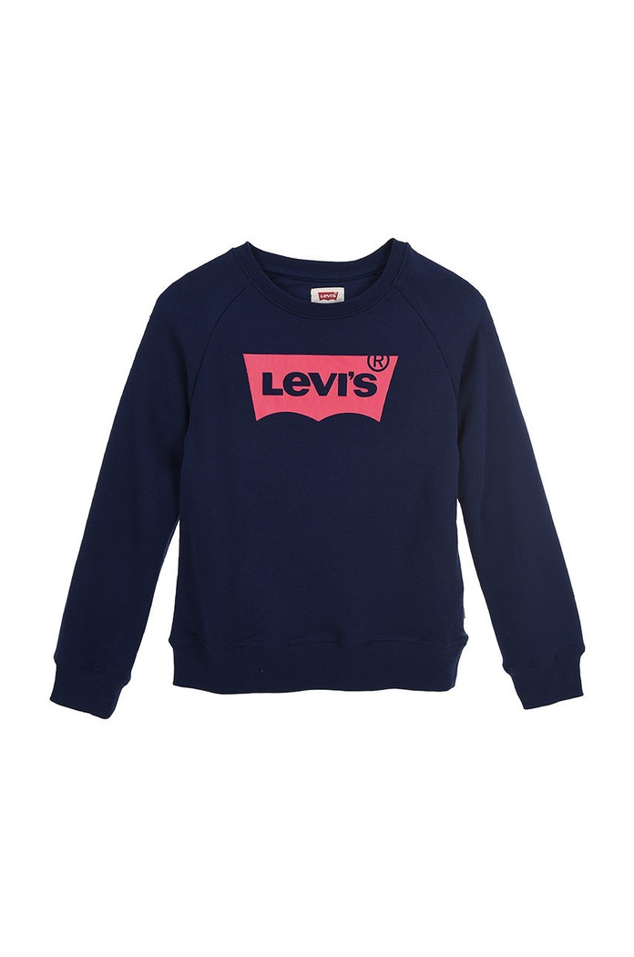 Детски суичър Levi's без качулка тъмносин 4E6660.NOS.G