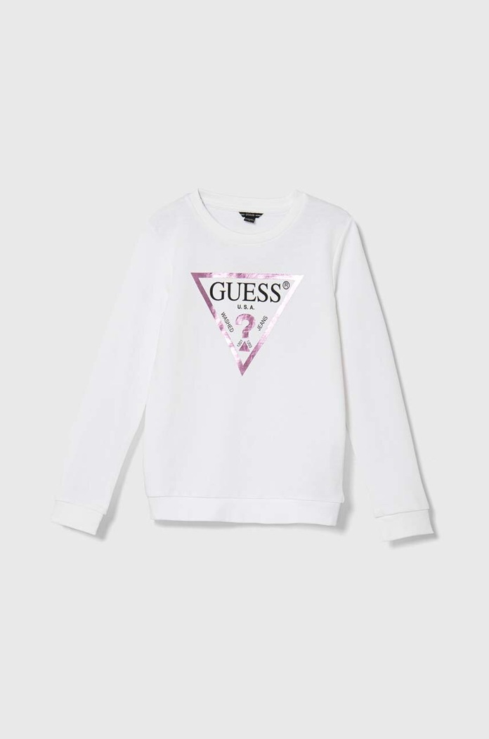 Dječja pamučna dukserica Guess pamuk bijela J74Q10.KAUG0.9BYH