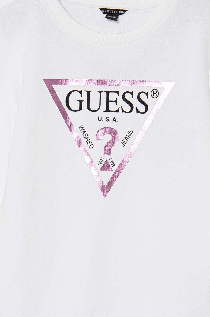 Djevojčice Dječja pamučna dukserica Guess J74Q10.KAUG0.9BYH bijela