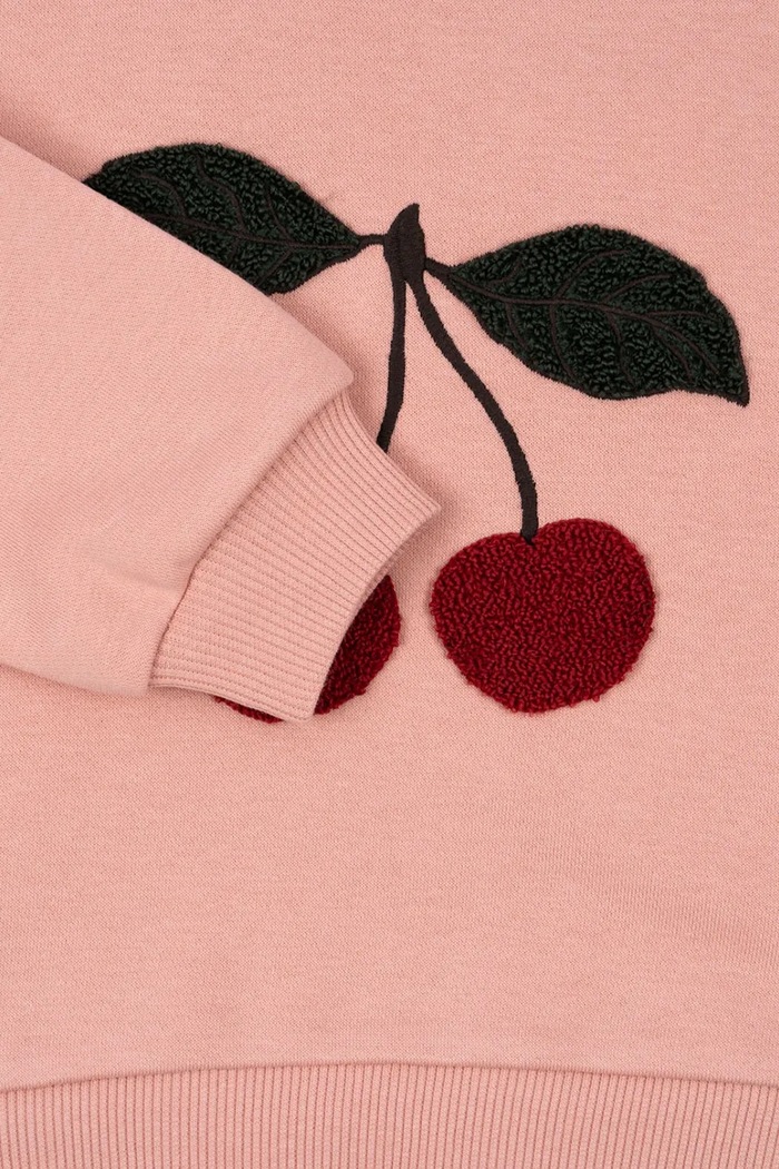 Detská bavlnená mikina Konges Sløjd LOU TERRY SWEAT SHIRT OCS ružová KS105642.G