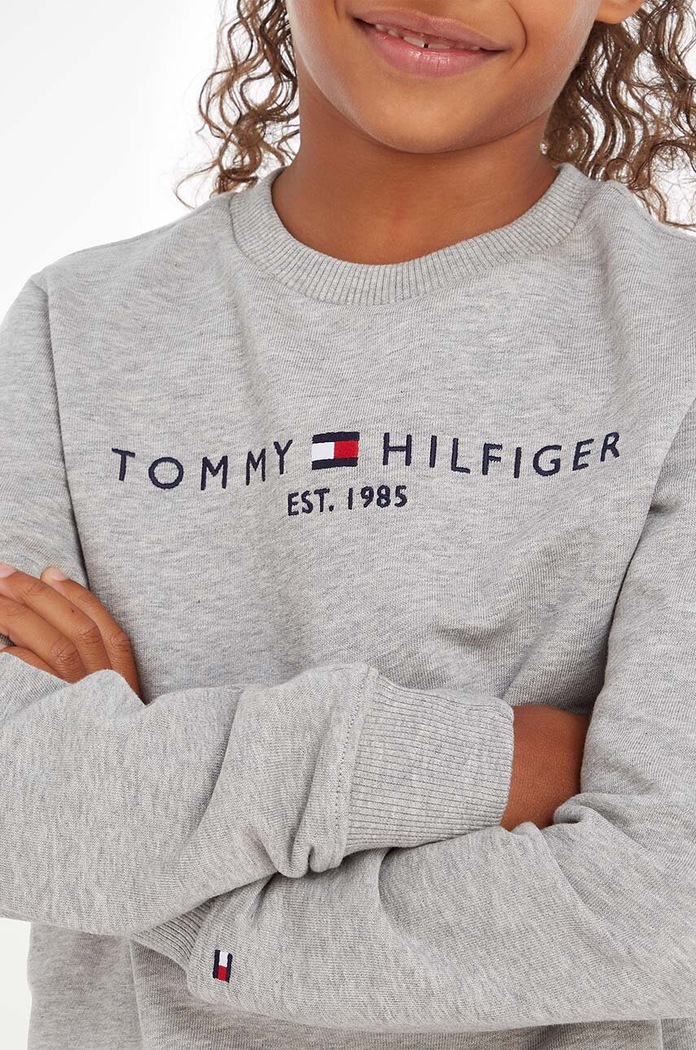 Παιδική βαμβακερή μπλούζα Tommy Hilfiger KS0KS00212.NOS γκρί