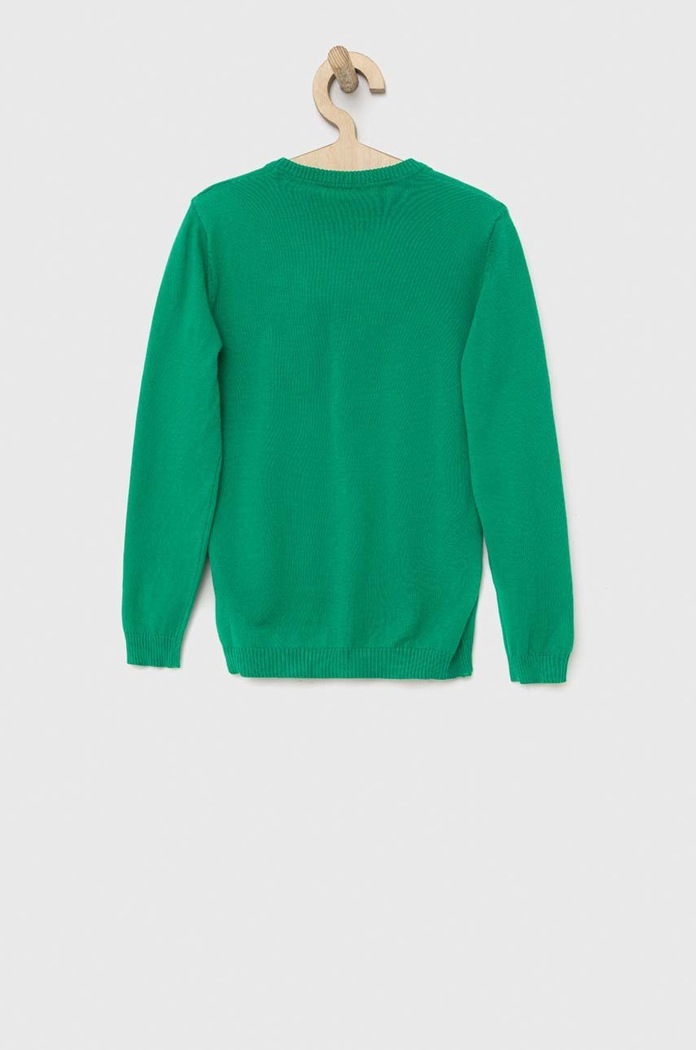 Детски памучен пуловер United Colors of Benetton 1098Q1072.G.NOS зелен AA00