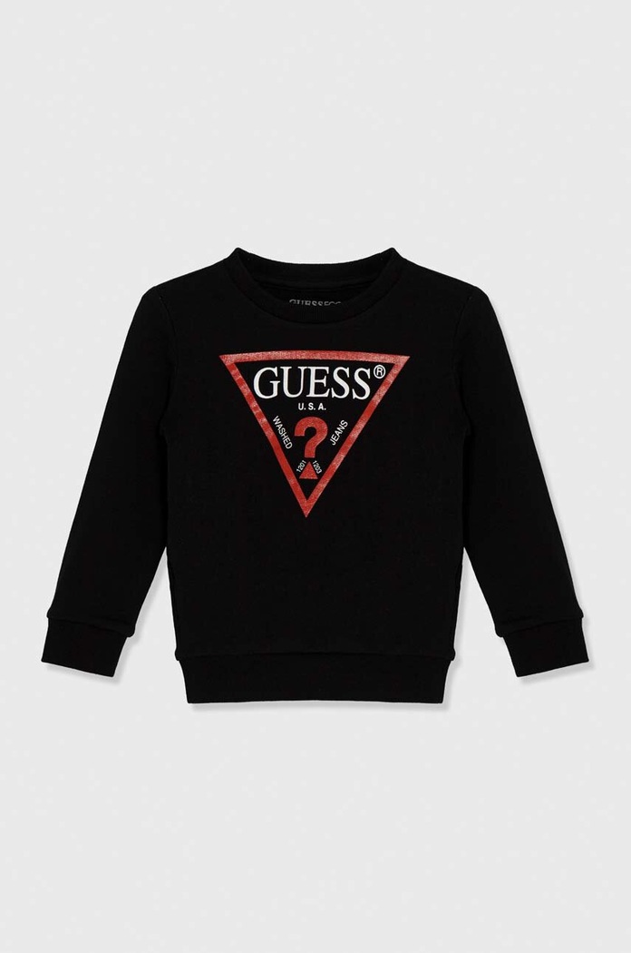 Guess bluza bawełniana dziecięca nadruk czarny N73Q10.KAUG0.PPYH
