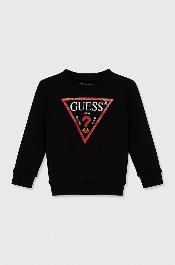 Guess bluza bawełniana dziecięca nadruk czarny N73Q10.KAUG0.PPYH