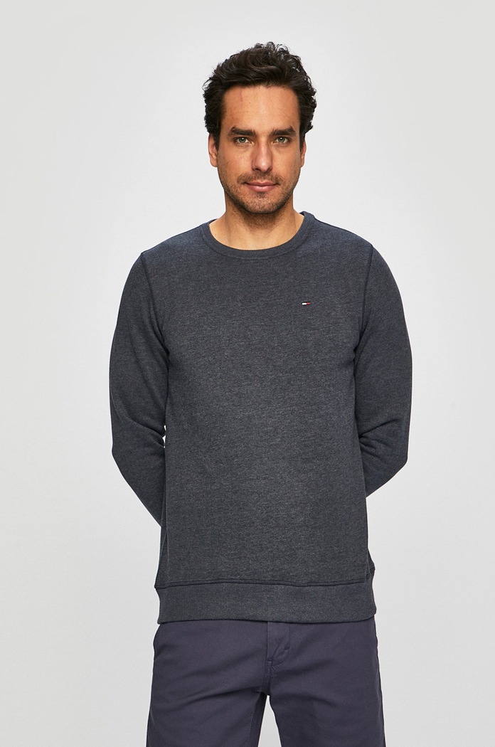 Tommy Jeans - Mikina bez kapucne tmavomodrá DM0DM04399