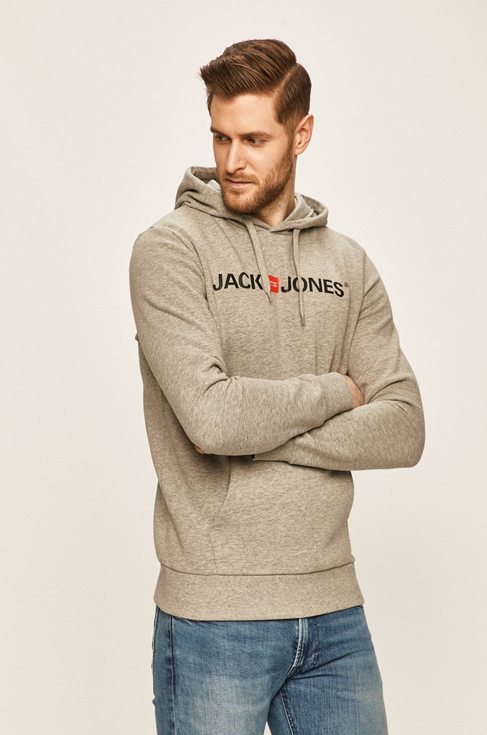 Jack & Jones - Mikina s kapucí šedá 12137054