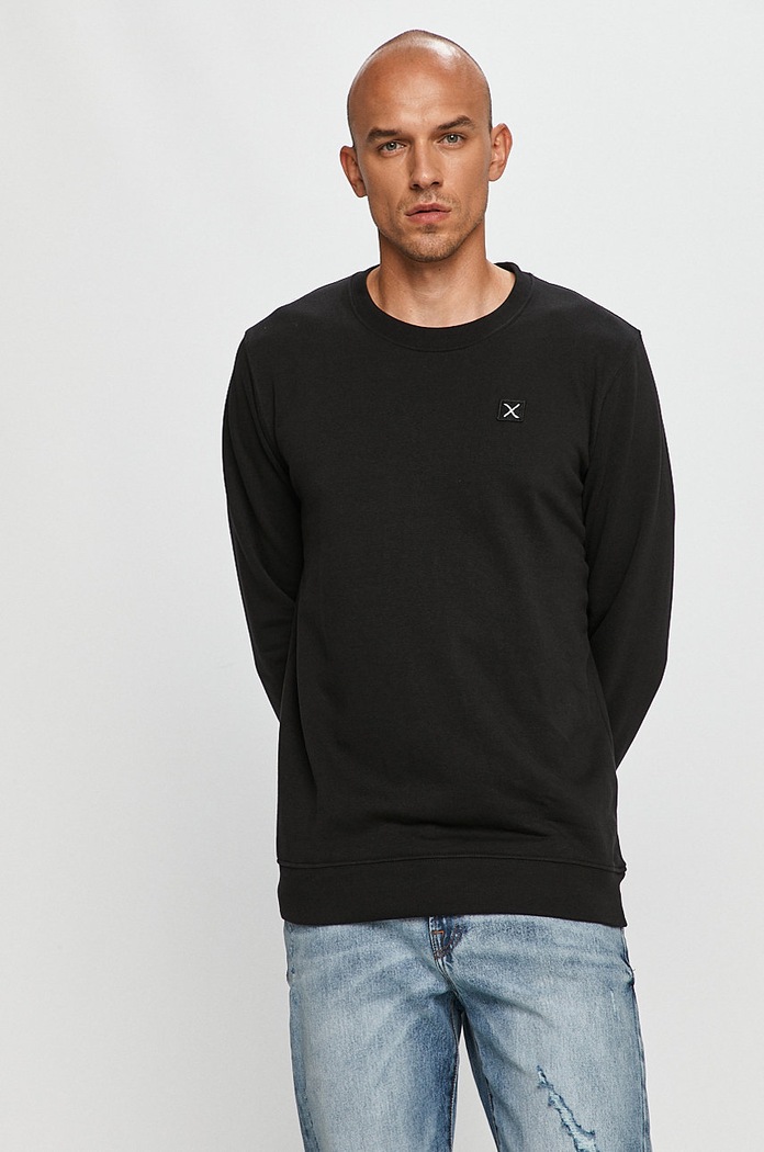Clean Cut Copenhagen - Bavlněná mikina bez kapuce černá CC1862.Black01