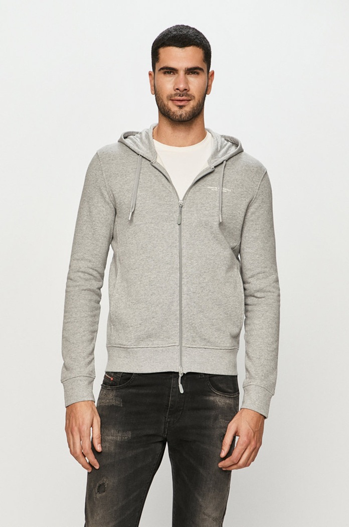 Mikina Armani Exchange s kapucí šedá 8NZM95.ZJKRZ