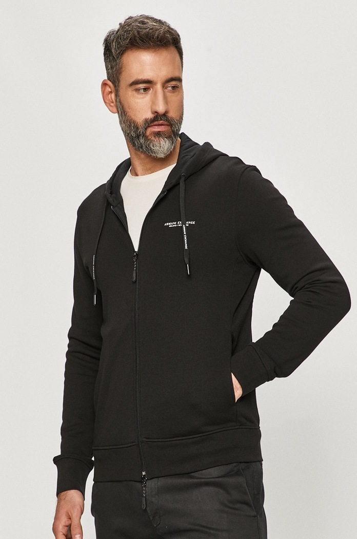 Armani Exchange bluza bawełna czarny 8NZM95.ZJKRZ