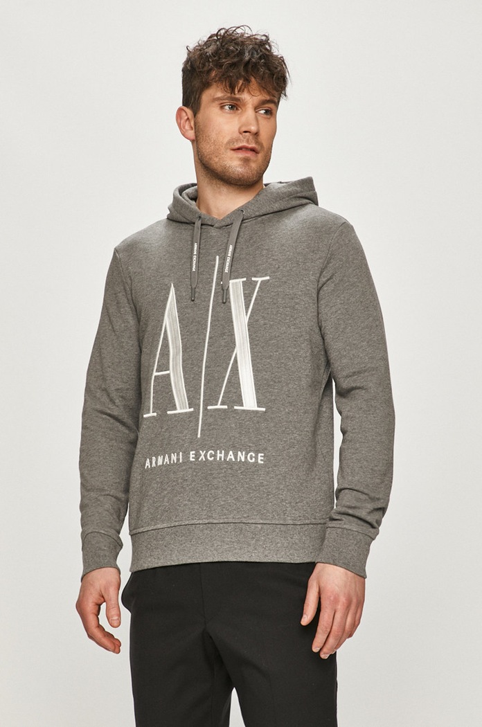 Majica Armani Exchange s kapuljačom siva 8NZMPC.ZJ1ZZ