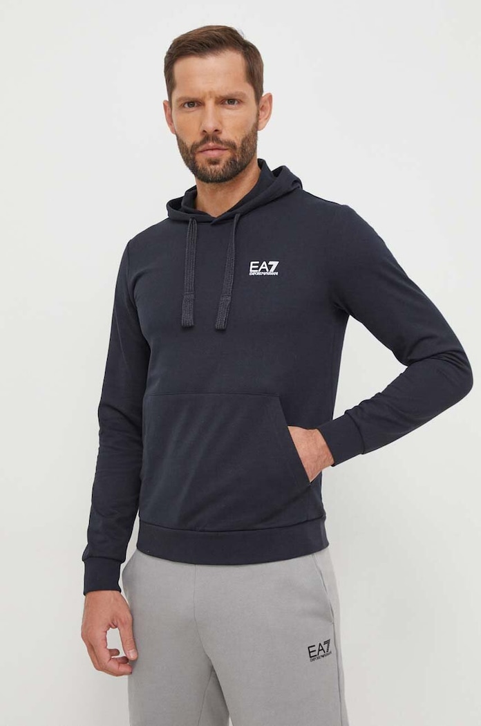 EA7 Emporio Armani Hanorac de bumbac bleumarin 8NPM04.PJ05Z