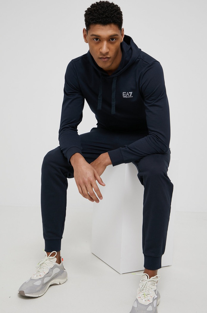 Bavlnená mikina EA7 Emporio Armani 8NPM04.PJ05Z tmavomodrá SS24