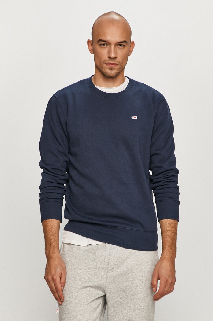 Dukserica Tommy Jeans melanž mornarsko plava DM0DM09591