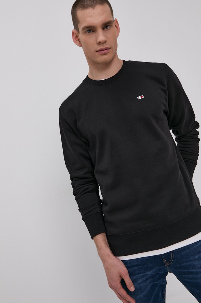 Dukserica Tommy Jeans melanž crna DM0DM09591