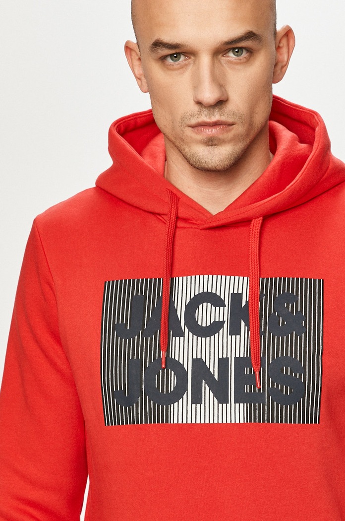 Jack & Jones - Bluza bawełniana nadruk czerwony 12152840.