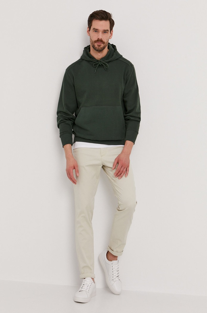 Selected Homme - Bluza bawełniana bawełna zielony 16077368