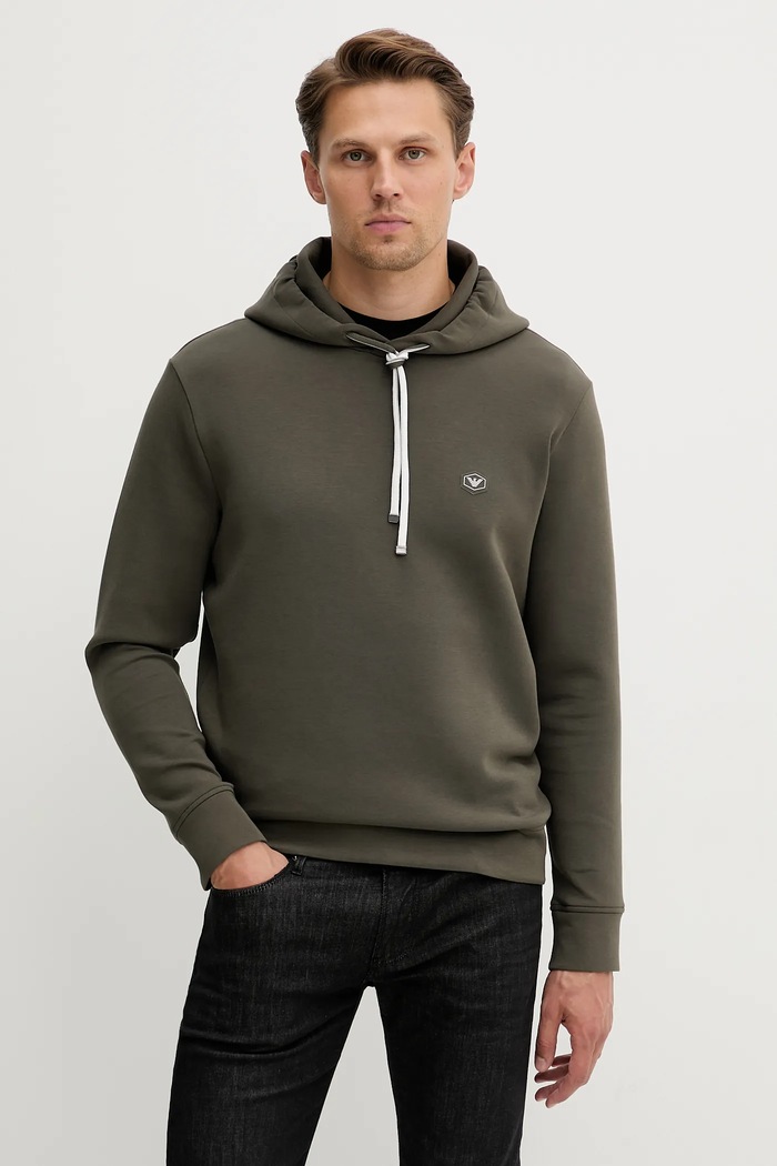 Emporio Armani bluza z kapturem zielony 8N1MD0.1JHSZ